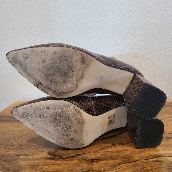 Shoe the Bear Snakeskin Ankle Strap Heels - Picture 11 of 13
